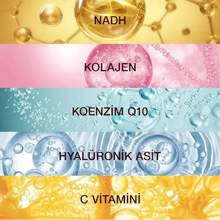 Bioxcin Beauty Booster – NADH, Tip I-III Kolajen, C Vitamini, Hyalüronik Asit, Biotin, Koenzim Q10 ve Çinko İçerikli Gıda Takviyesi – 60 Tablet
