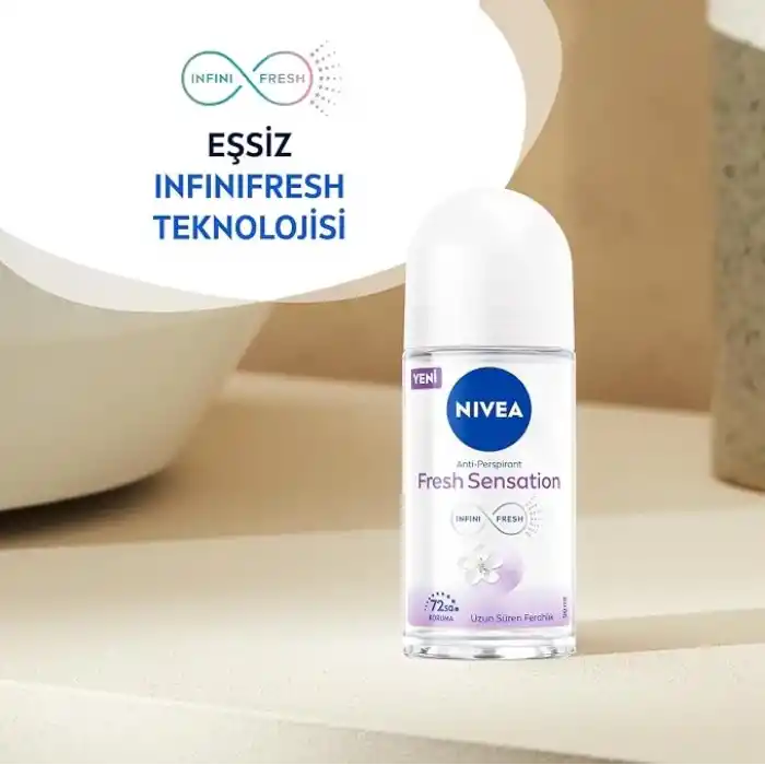 NIVEA Fresh Sensation Kadın Roll On Deodorant 50 ml,72 Saat Anti-Perspirant Koruma