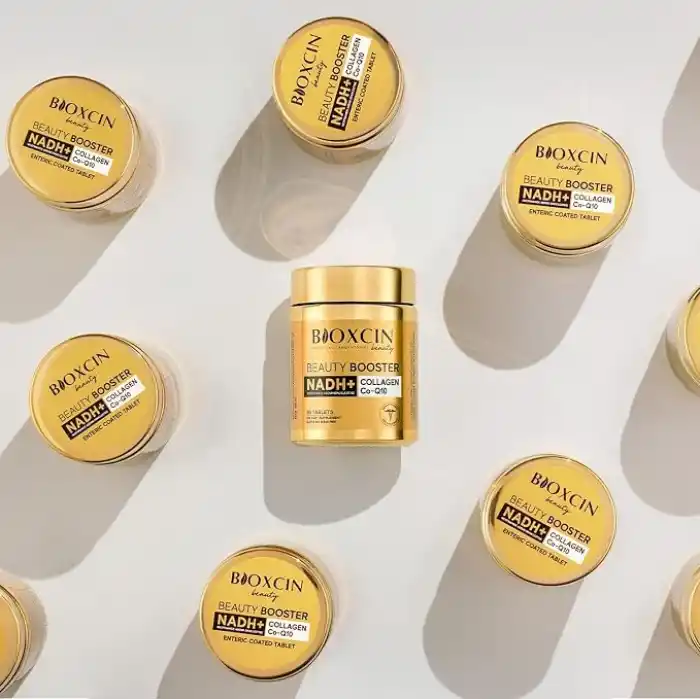Bioxcin Beauty Booster – NADH, Tip I-III Kolajen, C Vitamini, Hyalüronik Asit, Biotin, Koenzim Q10 ve Çinko İçerikli Gıda Takviyesi – 60 Tablet