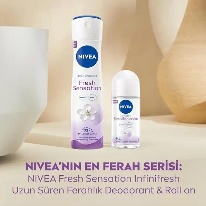 NIVEA Fresh Sensation Kadın Roll On Deodorant 50 ml,72 Saat Anti-Perspirant Koruma