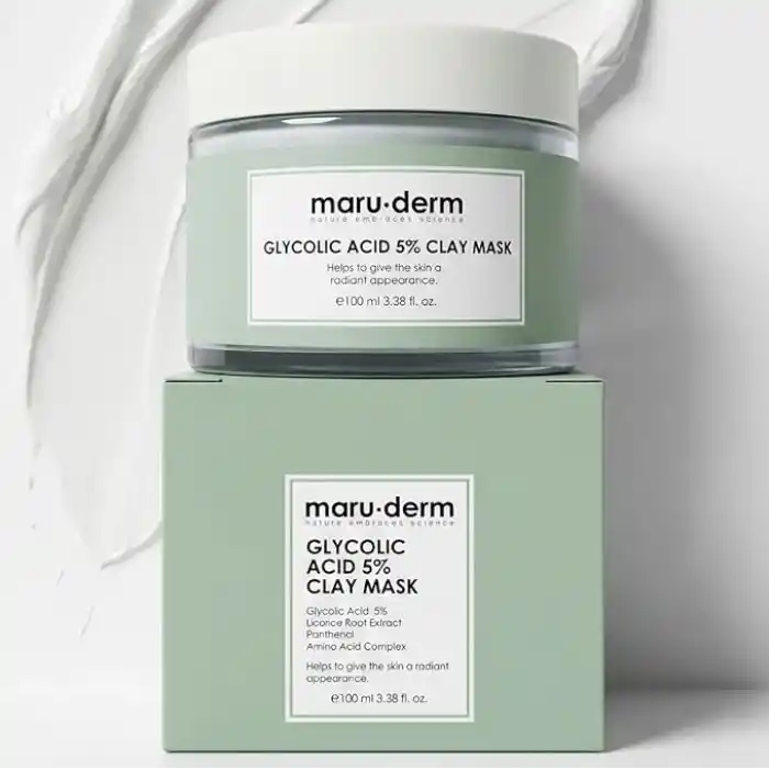 Maruderm Glikolik Asit%5 Gözenek Arındırıcı ve Cilt Tonu Eşitleyici Kil Maskesi – Vegan, Pürüzsüz ve Nemlendirici Arındırıcı Maske, 100 ML