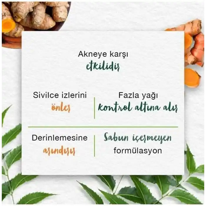 Himalaya Since 1930 Arındırıcı Yüz Temizleme Köpüğü, Neem, Zerdeçal, Parabensiz, Normal Ve Yağlı Ciltler, 150 ml