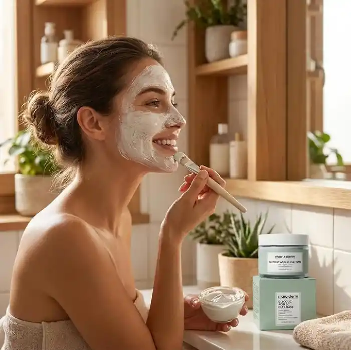 Maruderm Glikolik Asit%5 Gözenek Arındırıcı ve Cilt Tonu Eşitleyici Kil Maskesi – Vegan, Pürüzsüz ve Nemlendirici Arındırıcı Maske, 100 ML