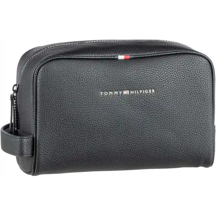 Tommy Hilfiger Erkek ESSENTIAL PU WASHBAG Çanta Black Tek Beden