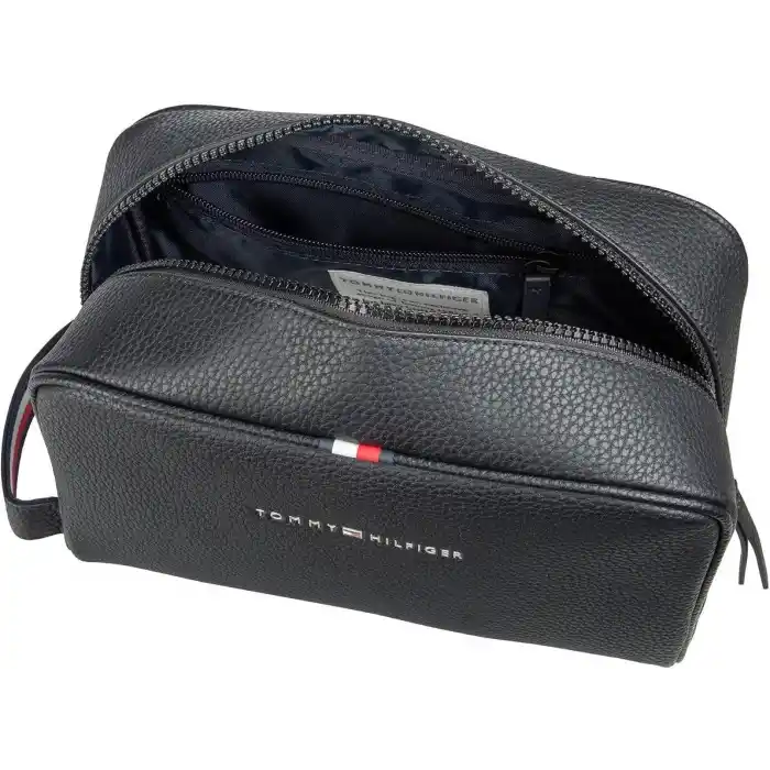 Tommy Hilfiger Erkek ESSENTIAL PU WASHBAG Çanta Black Tek Beden