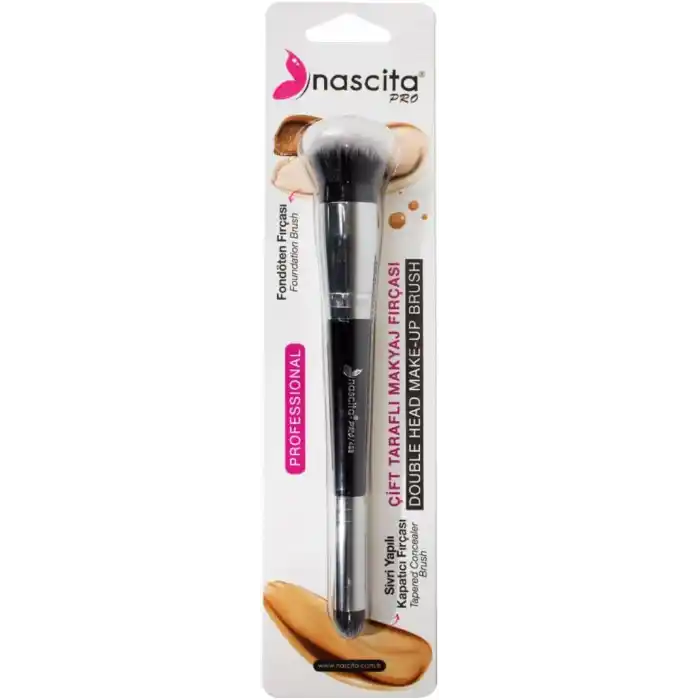 Nascita Professional Çift Taraflı Makyaj Fırçası (Fondöten & Sivri Kapatıcı) - 493