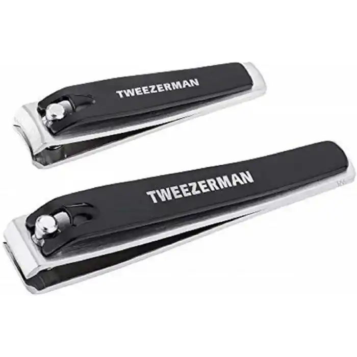 TWEEZERMAN Tırnak makası seti, 2 parça, hassas el ve ayak tırnakları kesimi, siyah