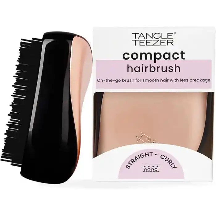 Tangle Teezer Compact Styler Rose Gold Black Saç Fırçası -Seyahat ve Çanta Boy Tarak