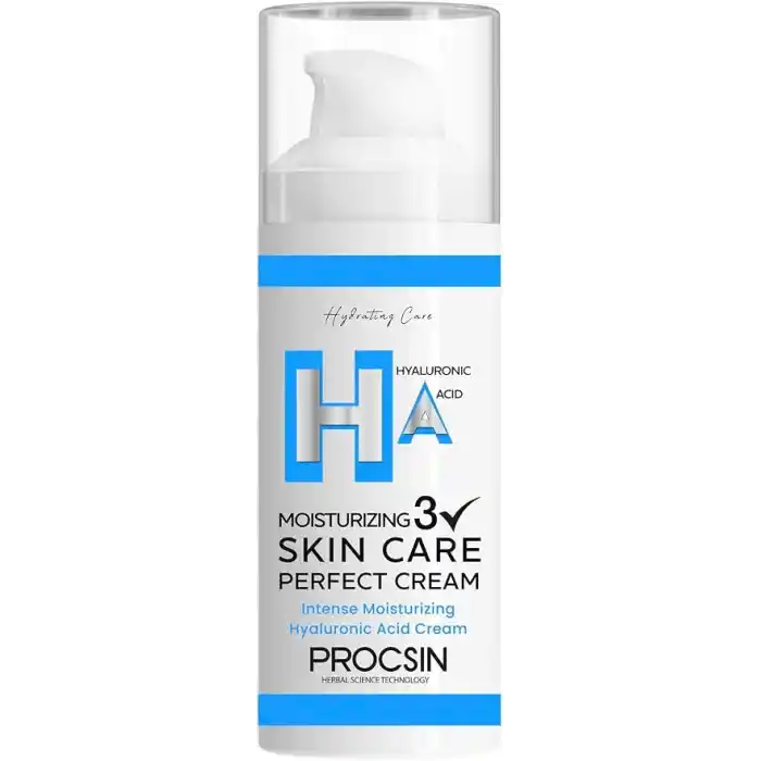PROCSIN Yoğun Nemlendirici Hyaluronic Krem, Derinlemesine Nemlendirme & Cilt Bariyeri Güçlendirme, Canlandırıcı & Besleyici Günlük Bakım, 50 ML