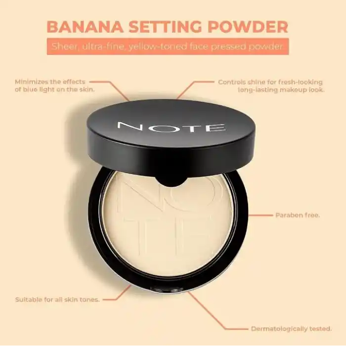 Note Cosmetics Banana Setting Powder Mat Bitişli Makyaj Sabitleyici Pudra