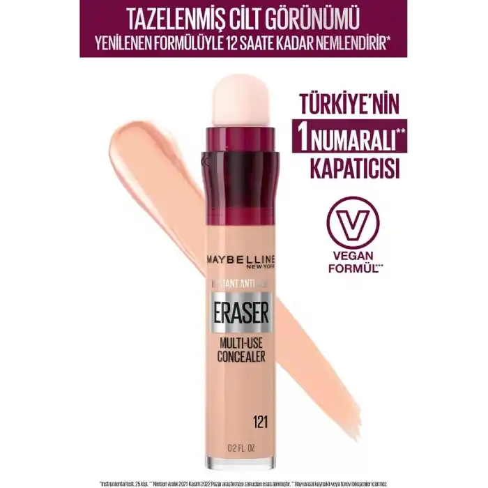 Maybelline New York Instant Anti Age Eraser Kapatıcı, 121 Light Honey, 6.8 ml