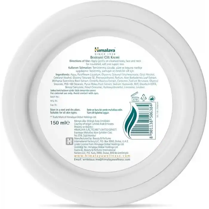 Himalaya Since 1930 Besleyici El Ve Vücut Kremi, Kış Kirazı, Nemlendirici, Yağsız, Su Bazlı, Tüm Ciltler, 150 ml