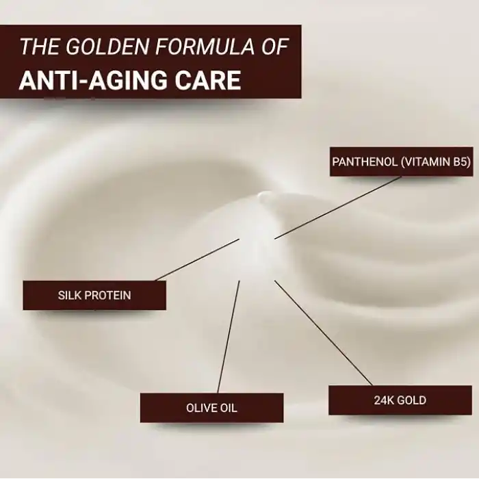Bioxcin Age Reverse Kırışıklık Karşıtı Altın Krem 50 ml – 24K Altın, İpek Proteini, Pantenol ve Zeytinyağı İçerikli – Cilt Sıkılaştırıcı ve Nemlendirici