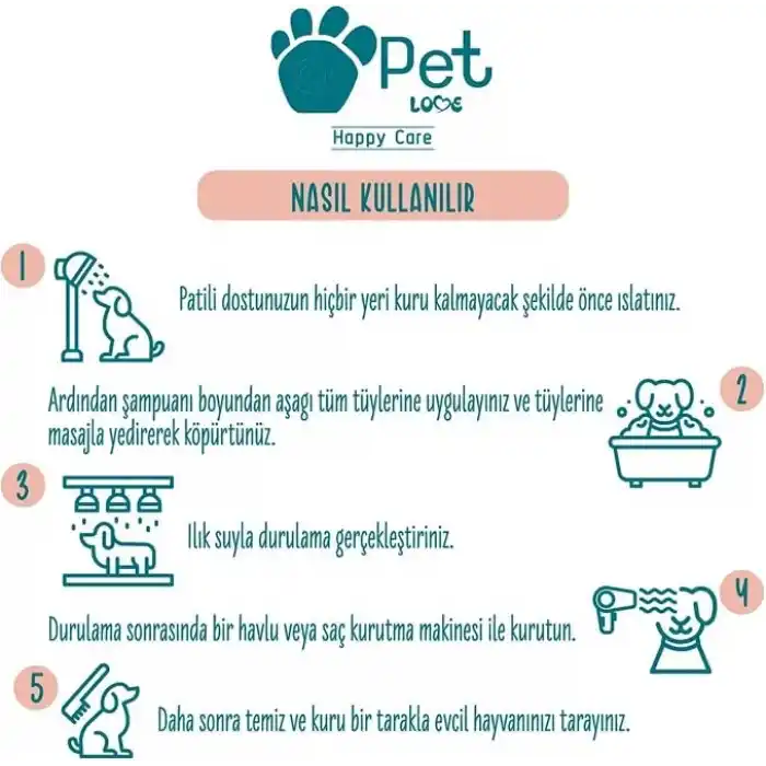 Pet Love Şampuan, Çilek, 500 Mililitre