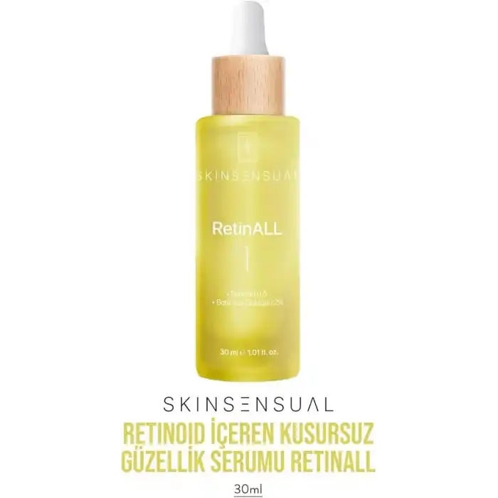 Skin Sensual RetinALL Yaşlanma Karşıtı Cilt Bakım Serumu 30 ml |%0,5 Retinoid &%2 Botanical Collagen | İnce Çizgi ve Kırışıklık Karşıtı Bakım