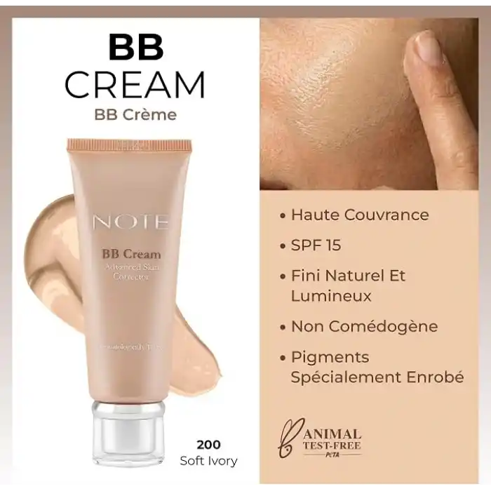 Note Cosmetics BB Cream 200 Soft Ivory SPF 15 Nemlendirici Etkili Yoğun Kapatıcı BB Krem