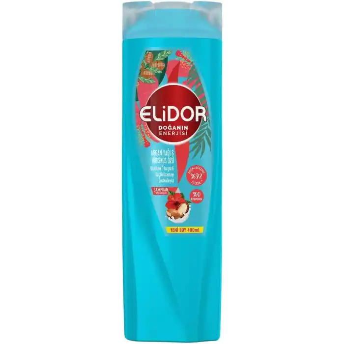 Elidor Doğanın Enerjisi Saç Bakım Şampuanı Argan Yağı & Hibiskus Özü Dökülme Karşıtı & Güçlü Uzamayı Destekleyici 400 ml