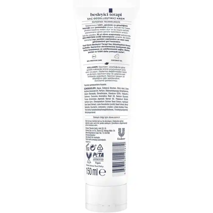Dove Saç Güzelleştirici Krem Coconut Oil Besleyici Terapi 150 ml