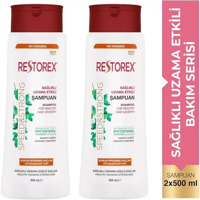 Restorex Kuru & Yıpranmış Saçlar İçin Şampuan 500 ml 2li paket