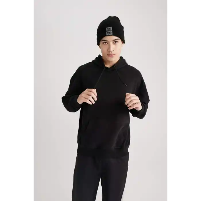 DeFacto Oversıze Kapüşonlu Sweatshirt B7849AXNS Erkek
