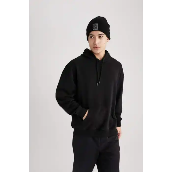DeFacto Oversıze Kapüşonlu Sweatshirt B7849AXNS Erkek