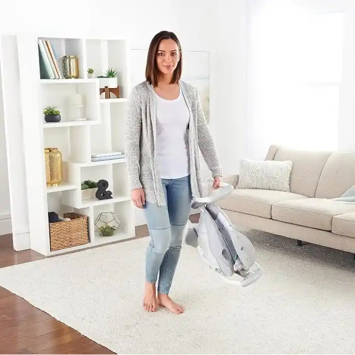 Ingenuity ConvertMe 2si 1 Arada Kompakt Taşınabilir Bebek Salıncağı ve Bebek Koltuğu, Pille Çalışan Titreşimler, Otomatik Sallanma, Doğa Sesleri - Nash