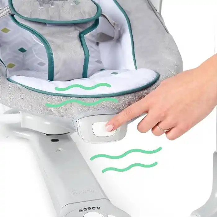Ingenuity ConvertMe 2si 1 Arada Kompakt Taşınabilir Bebek Salıncağı ve Bebek Koltuğu, Pille Çalışan Titreşimler, Otomatik Sallanma, Doğa Sesleri - Nash