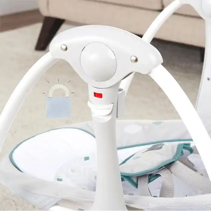 Ingenuity ConvertMe 2si 1 Arada Kompakt Taşınabilir Bebek Salıncağı ve Bebek Koltuğu, Pille Çalışan Titreşimler, Otomatik Sallanma, Doğa Sesleri - Nash