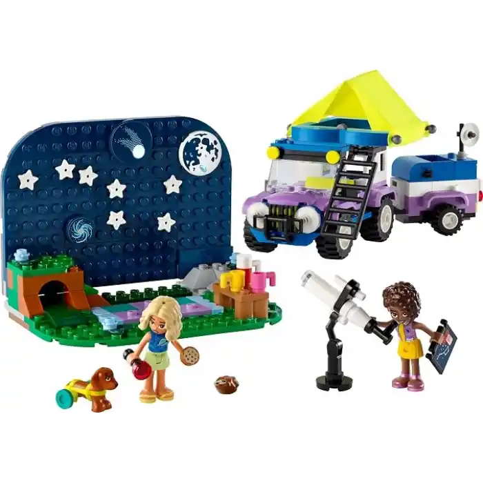 LEGO Yıldız Gözlemleme Kamp Aracı 42603-7 Yaş ve Üzeri Kız ve Erkek Çocuklar için Nova ve Aliya Mini Bebekleri ile Köpek ve Kirpi Hayvan Figürleri İçeren 4x4 Araba Oyuncağı, Hediye Fikri (364 Parça)