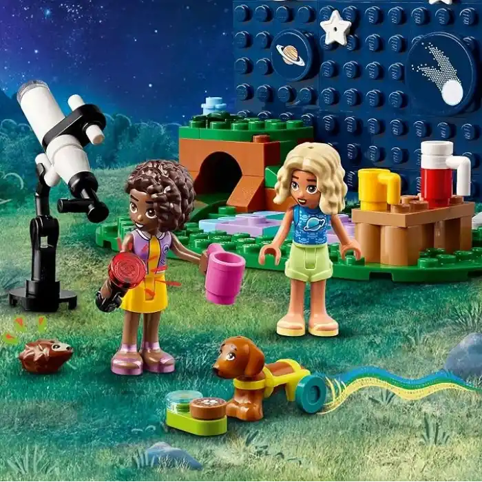 LEGO Yıldız Gözlemleme Kamp Aracı 42603-7 Yaş ve Üzeri Kız ve Erkek Çocuklar için Nova ve Aliya Mini Bebekleri ile Köpek ve Kirpi Hayvan Figürleri İçeren 4x4 Araba Oyuncağı, Hediye Fikri (364 Parça)