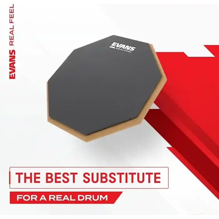 Evans RealFeel - Davul Alıştırma Pedi - Davul Pedi - Davulcu Uygulama Pedi - Kauçuk ve Neopren, 2 Taraflı, 15 cm