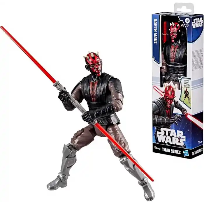 Star Wars Titan Serisi Darth Maul 30 cmlik Aksiyon Figürü ve 2 Aksesuar, 4 Yaş ve Üzeri Kız ve Erkek Çocuklar İçin Oyuncaklar