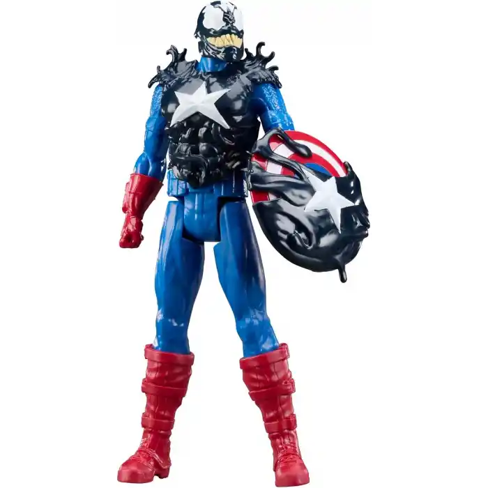 Marvel Avengers VenomVersus Titan Hero Serisi Venom Etkili Captain America ve Venom Etkili Hulk Aksiyon Figürü 2’li Paket, 30 cm Süper Kahraman Oyuncakları, 4 Yaş ve Üzeri