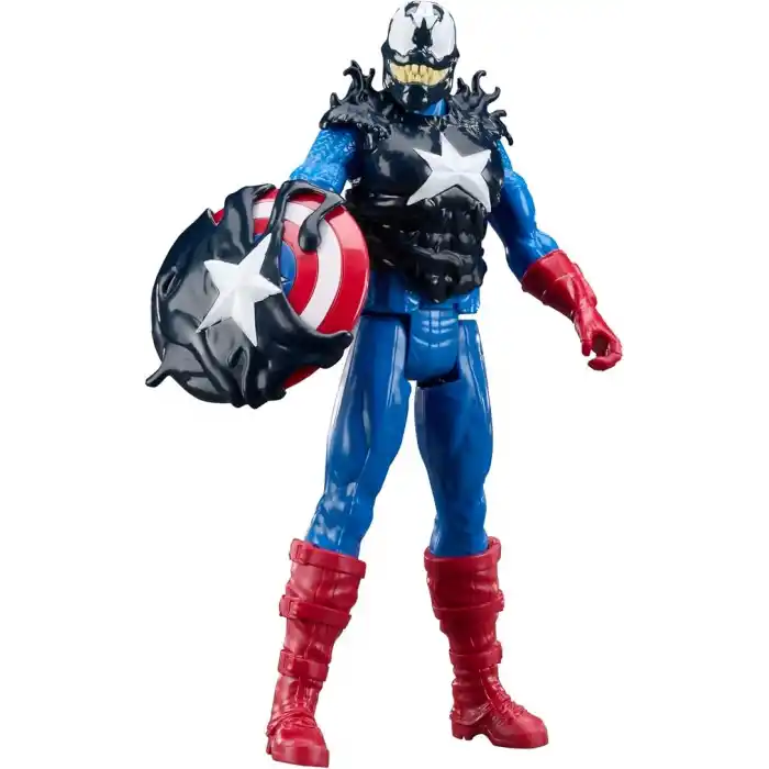 Marvel Avengers VenomVersus Titan Hero Serisi Venom Etkili Captain America ve Venom Etkili Hulk Aksiyon Figürü 2’li Paket, 30 cm Süper Kahraman Oyuncakları, 4 Yaş ve Üzeri