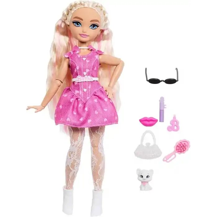 Sarı saçlı ve eklemleri bükülebilen Barbie Dream Besties Malibu bebek ve aksesuarları, makyaj temalı oyuncaklar, JKP50