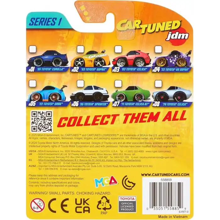 MGAE CarTuned JDM Seri 1 1976 Toyota Celica Hatchback Diecast Oyuncak Araba, Mavi, Metal Gövde