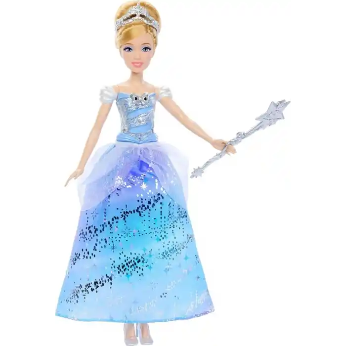 Mattel Disney Prensesi Cinderella Sihirli değnek sallandığında ışıkları yanan ve sesler çıkaran elbisesi ile, filmden ilham alan Balo Elbiseli Cinderella, JBF94