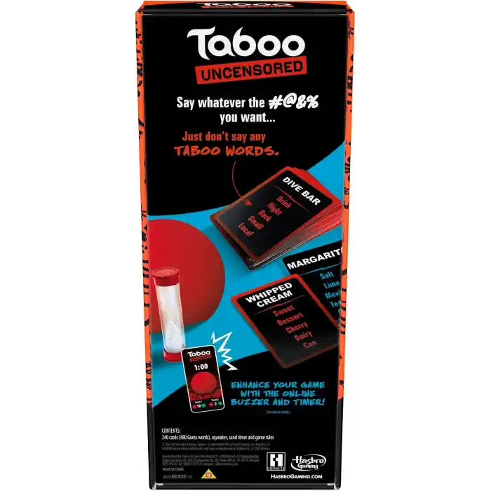 Taboo Sansürsüz Tabu Parti Oyunu | Sadece Yetişkinlere Özel | İngilizce Versiyonu | 18 Yaş ve Üzeri | 4+ Oyuncu | Yaklaşık 20 Dakika | Yetişkinler İçin Grup Oyunu