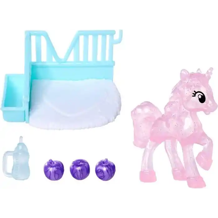 Simba, 105733728, Evi Love Unicorn Arkadaşım, Unicorn Figürü ve Özel Küçük Ahır, Çeşitli Aksesuarlar, Saç Bantlı Tatlı Bir Unicorn Elbisesi İle Birlikte, 12cm