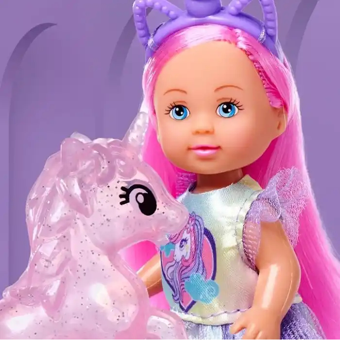 Simba, 105733728, Evi Love Unicorn Arkadaşım, Unicorn Figürü ve Özel Küçük Ahır, Çeşitli Aksesuarlar, Saç Bantlı Tatlı Bir Unicorn Elbisesi İle Birlikte, 12cm