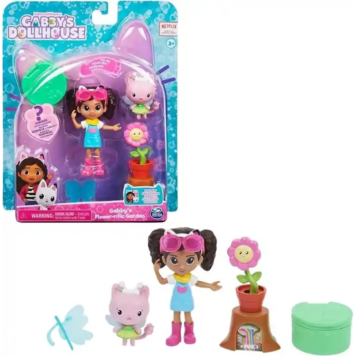 Gabbys Dollhouse 2 Oyuncak Figürlü Flower-rific Bahçe Seti (2 Aksesuar, Teslimat ve Mobilya Parçası)