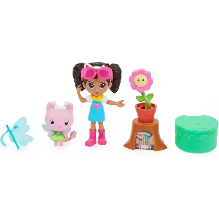 Gabbys Dollhouse 2 Oyuncak Figürlü Flower-rific Bahçe Seti (2 Aksesuar, Teslimat ve Mobilya Parçası)