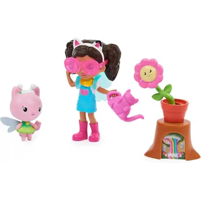 Gabbys Dollhouse 2 Oyuncak Figürlü Flower-rific Bahçe Seti (2 Aksesuar, Teslimat ve Mobilya Parçası)
