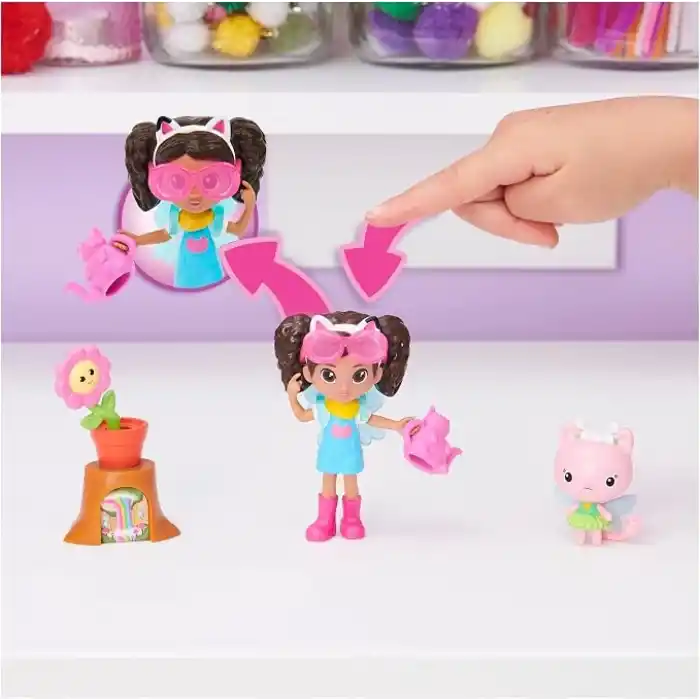 Gabbys Dollhouse 2 Oyuncak Figürlü Flower-rific Bahçe Seti (2 Aksesuar, Teslimat ve Mobilya Parçası)