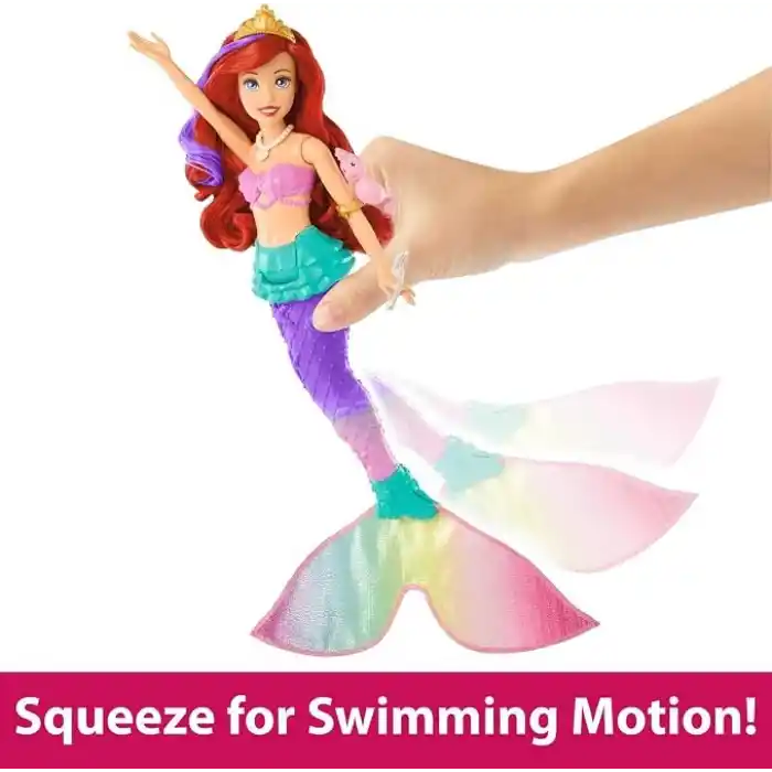 Mattel Disney Prensesi Yüzen ve Renk Değiştiren Ariel Bebek Disney prensesi oyuncakları, yüzen deniz kızı Ariel bebek HPD43