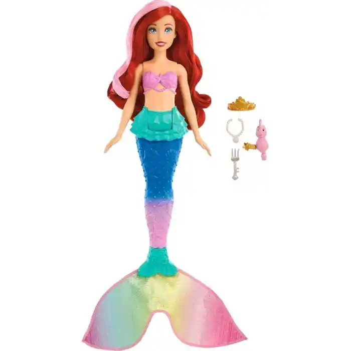 Mattel Disney Prensesi Yüzen ve Renk Değiştiren Ariel Bebek Disney prensesi oyuncakları, yüzen deniz kızı Ariel bebek HPD43
