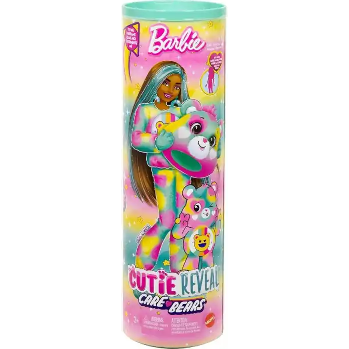 Barbie Cutie Reveal Sevimli Ayıcıklar bebek ve aksesuarları, Mutlu Ayıcık, renk değişimi ve mini ayıcık dahil 10 sürpriz içeren 2. seri, JFV62