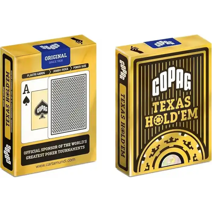 COPAG Texas HoldEm Gold Jumbo Endeks Oyun Kartları, Siyah