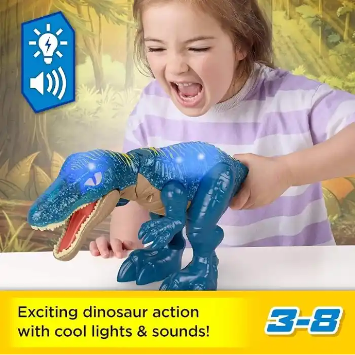 Fisher-Price Imaginext Jurassic World dinozor oyuncağı, hırıldayan ışıklı baryonyx, ışık, ses ve ısırma fonksiyonlu, 3 yaşından büyük çocuklar için, JCT48