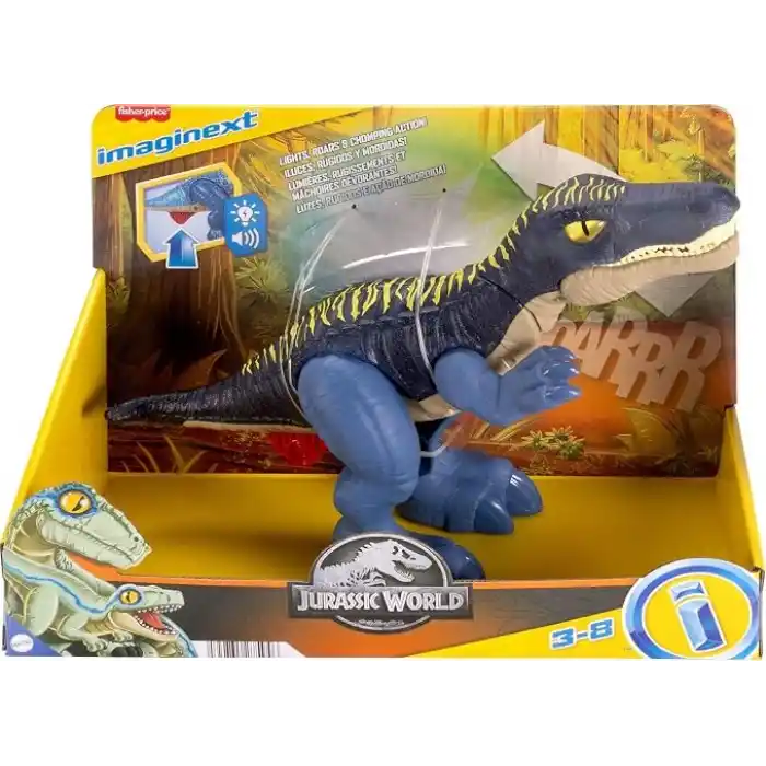 Fisher-Price Imaginext Jurassic World dinozor oyuncağı, hırıldayan ışıklı baryonyx, ışık, ses ve ısırma fonksiyonlu, 3 yaşından büyük çocuklar için, JCT48